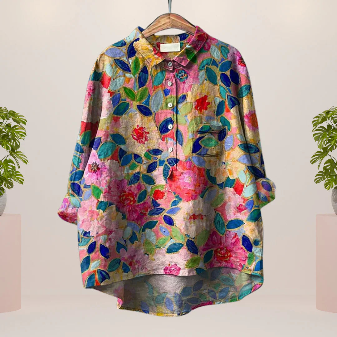Selena | Trendy Fashionable Print Art Shirt - Flowers
