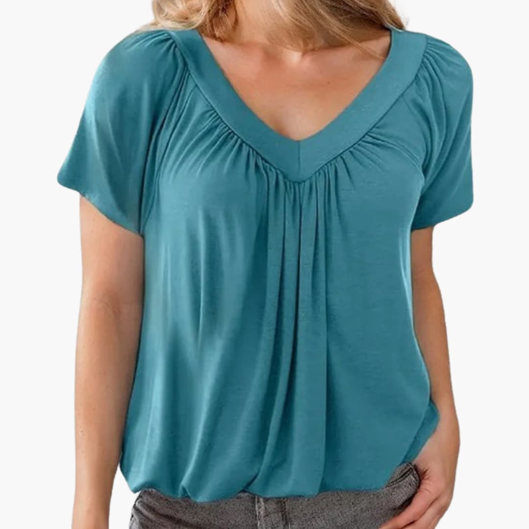 Leni | Top with Ruffled V-Neck
