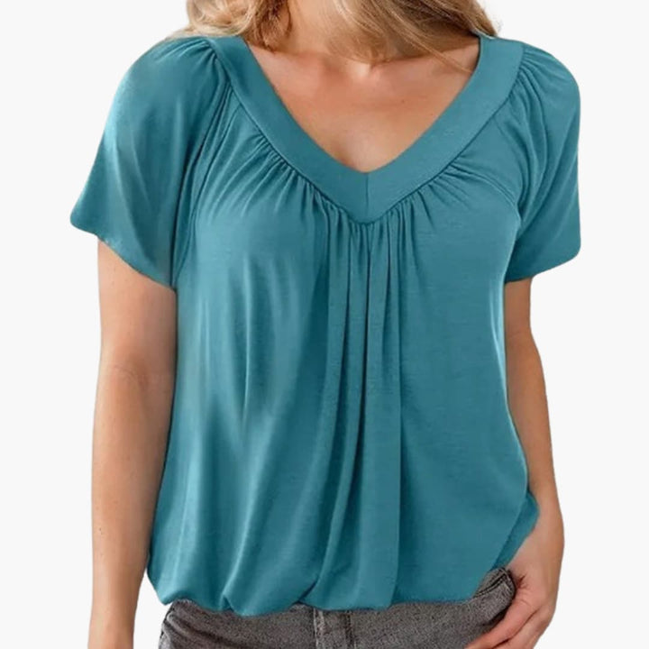 Leni | Top with Ruffled V-Neck