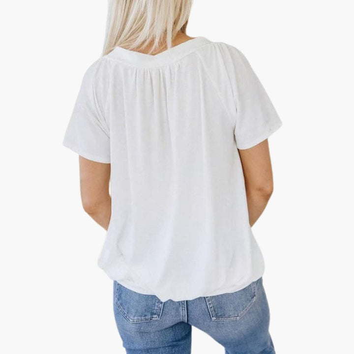 Leni | Top with Ruffled V-Neck