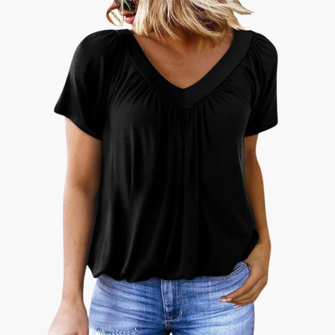 Leni | Top with Ruffled V-Neck