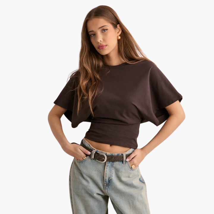 Sophia | T-Shirt with Wide Sleeves and Icon Design