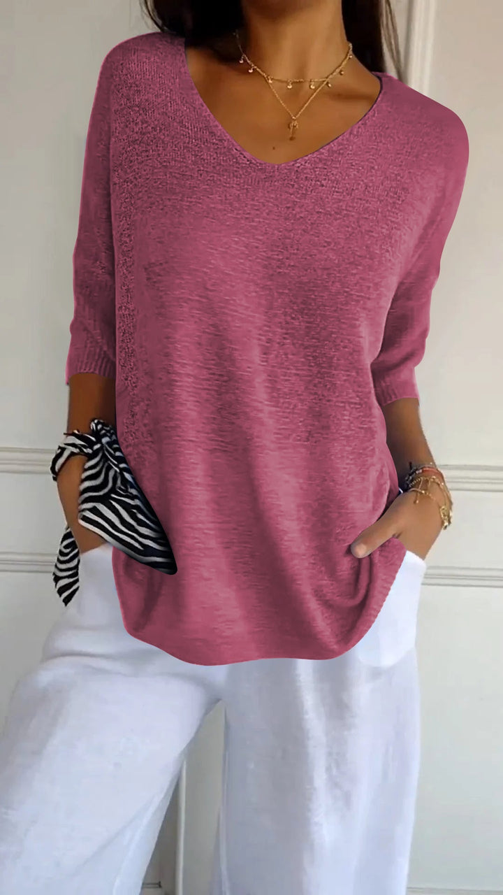 Anja | Knitted Top with V-Neck