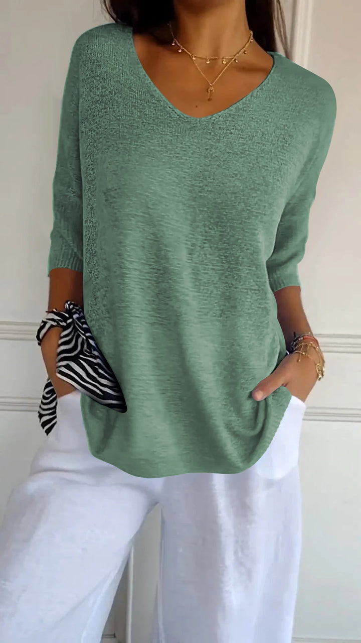 Anja | Knitted Top with V-Neck