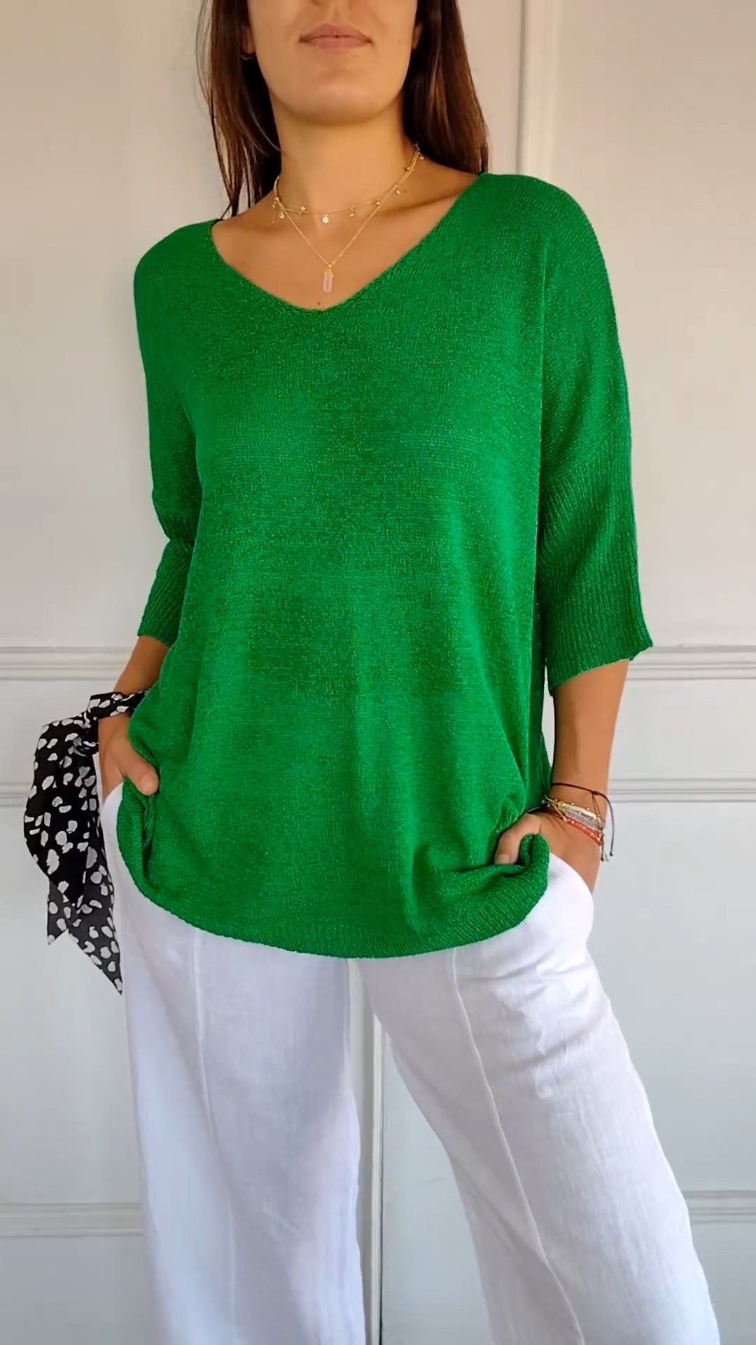 Anja | Knitted Top with V-Neck