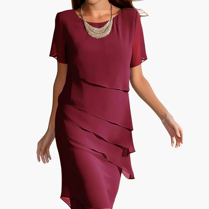 Marlene | Midi Dress with Short Sleeves