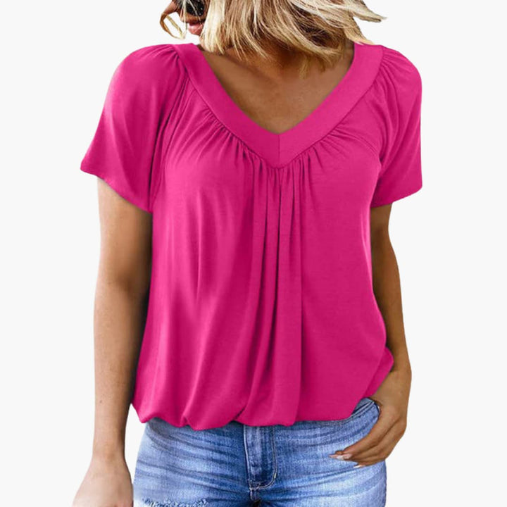 Leni | Top with Ruffled V-Neck