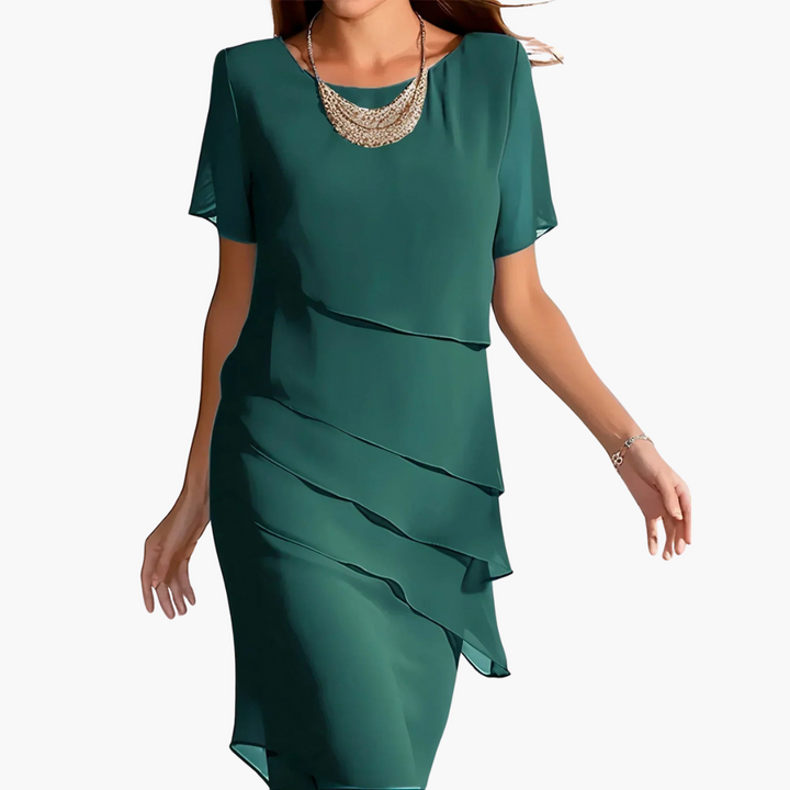 Marlene | Midi Dress with Short Sleeves