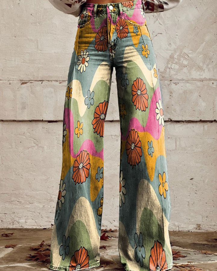 Flora | Boho Vibes Wide-Leg Trousers