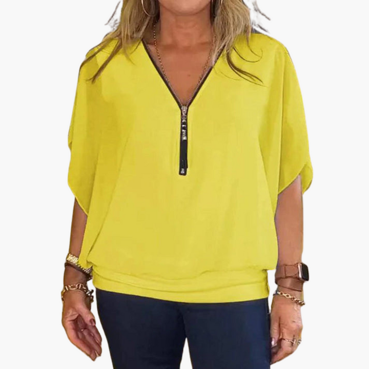 Helene | Chiffon Top with Zip