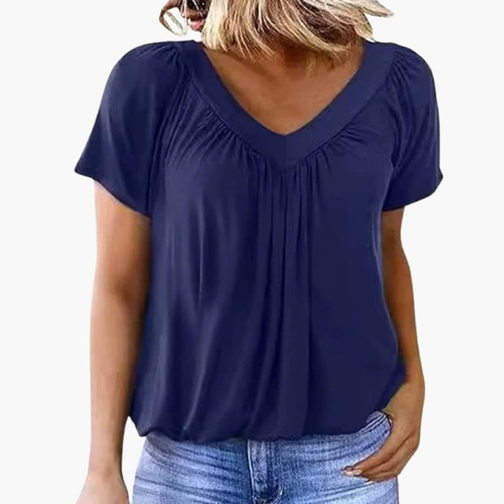 Leni | Top with Ruffled V-Neck