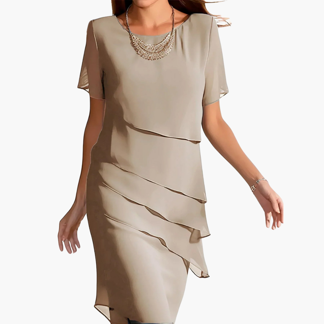 Marlene | Midi Dress with Short Sleeves
