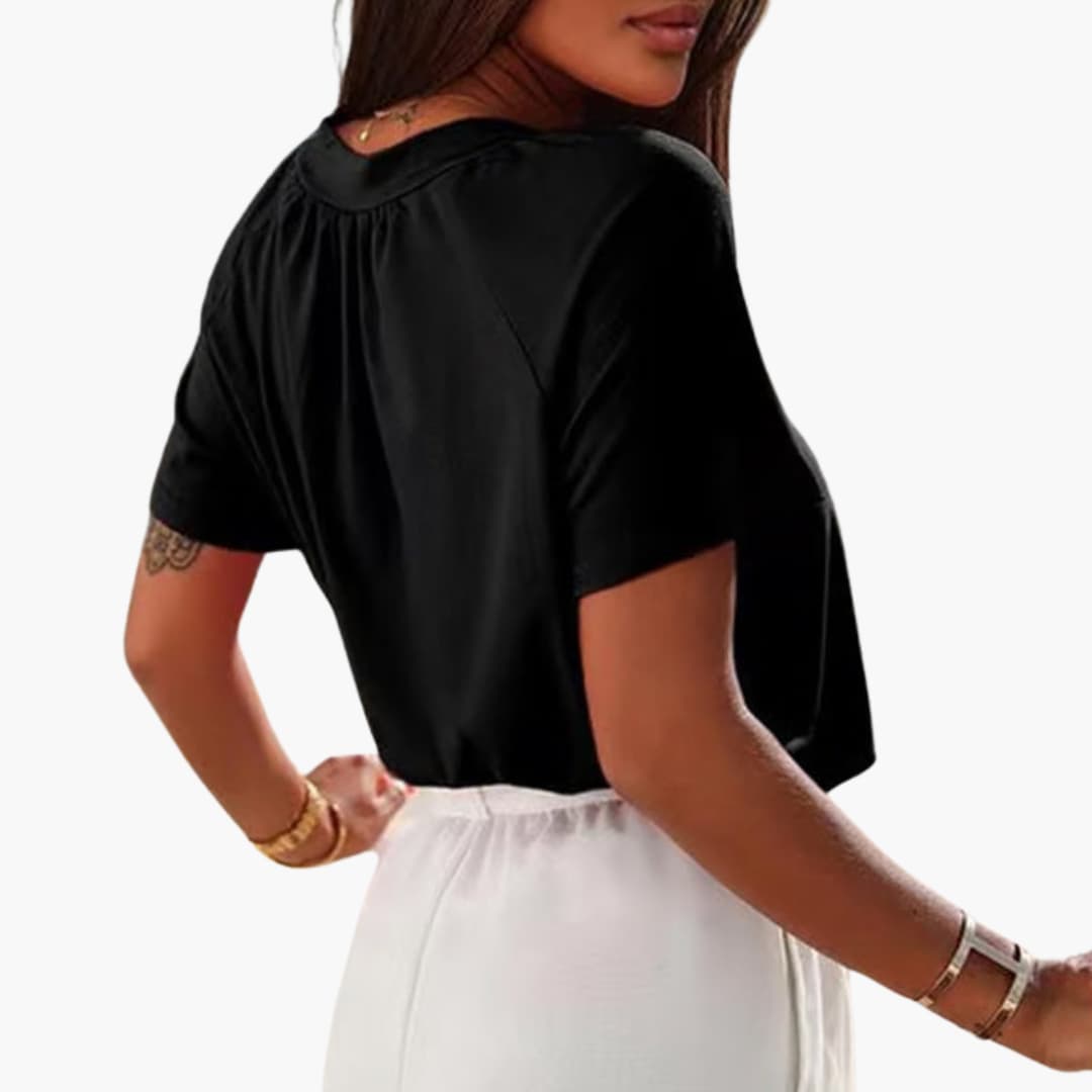 Leni | Top with Ruffled V-Neck
