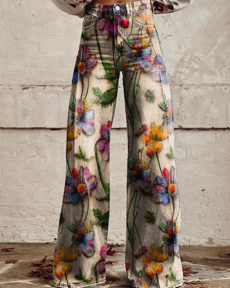 Flora | Boho Vibes Wide-Leg Trousers