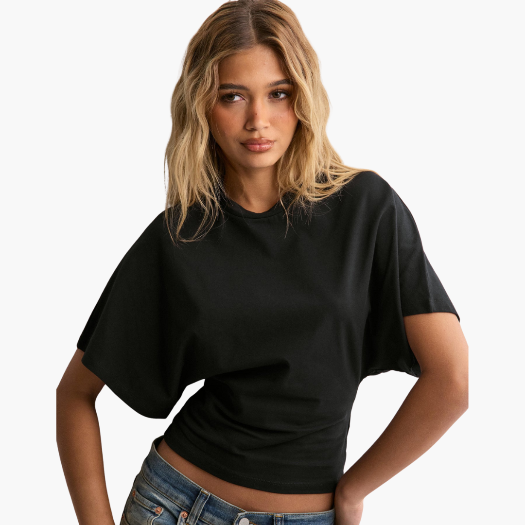 Sophia | T-Shirt with Wide Sleeves and Icon Design