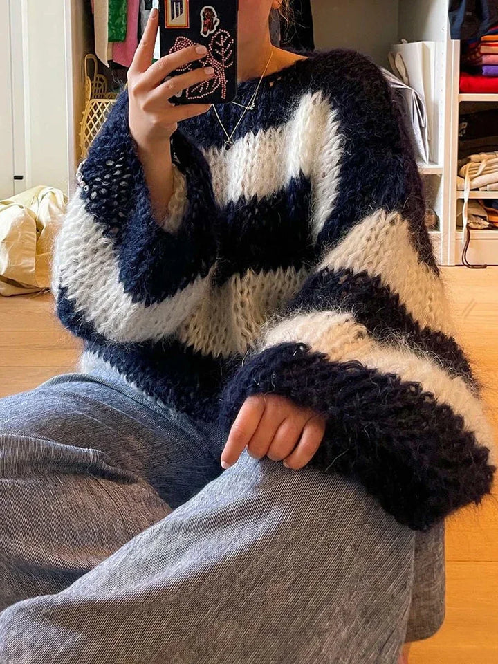 Rea | Chunky Knitted Striped Sweater