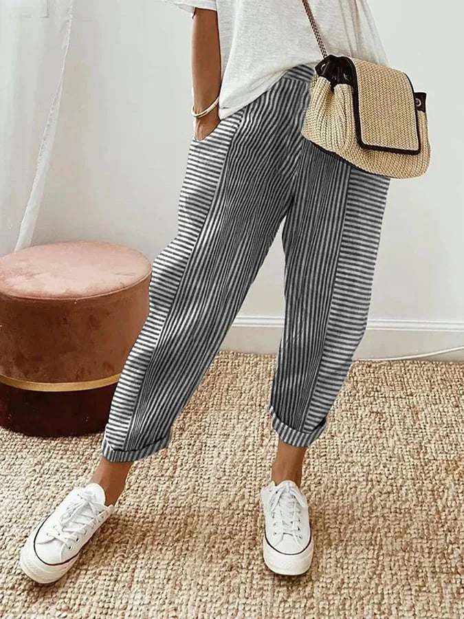 Elke | Elegant and Casual Striped Trousers