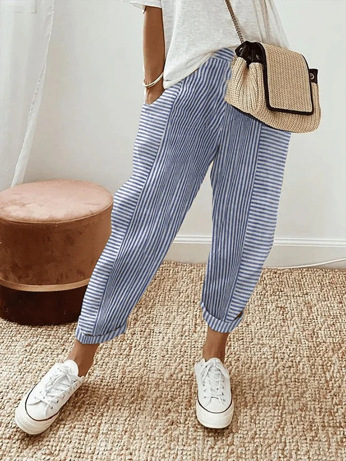 Elke | Elegant and Casual Striped Trousers
