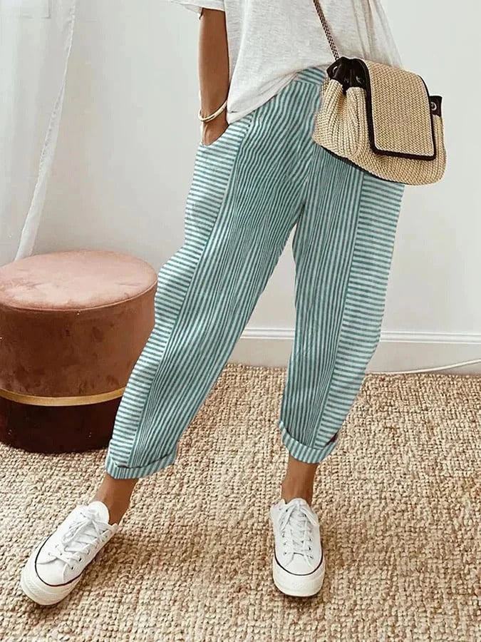 Elke | Elegant and Casual Striped Trousers