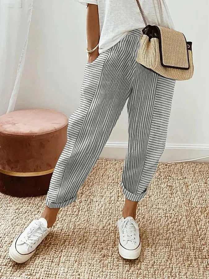 Elke | Elegant and Casual Striped Trousers