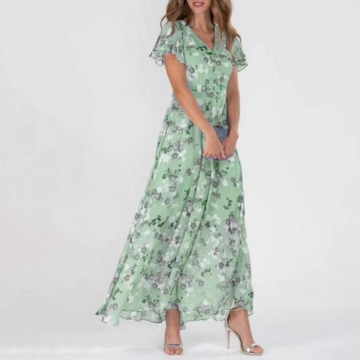 Verona | Elegant Floral Tummy Covering Dress