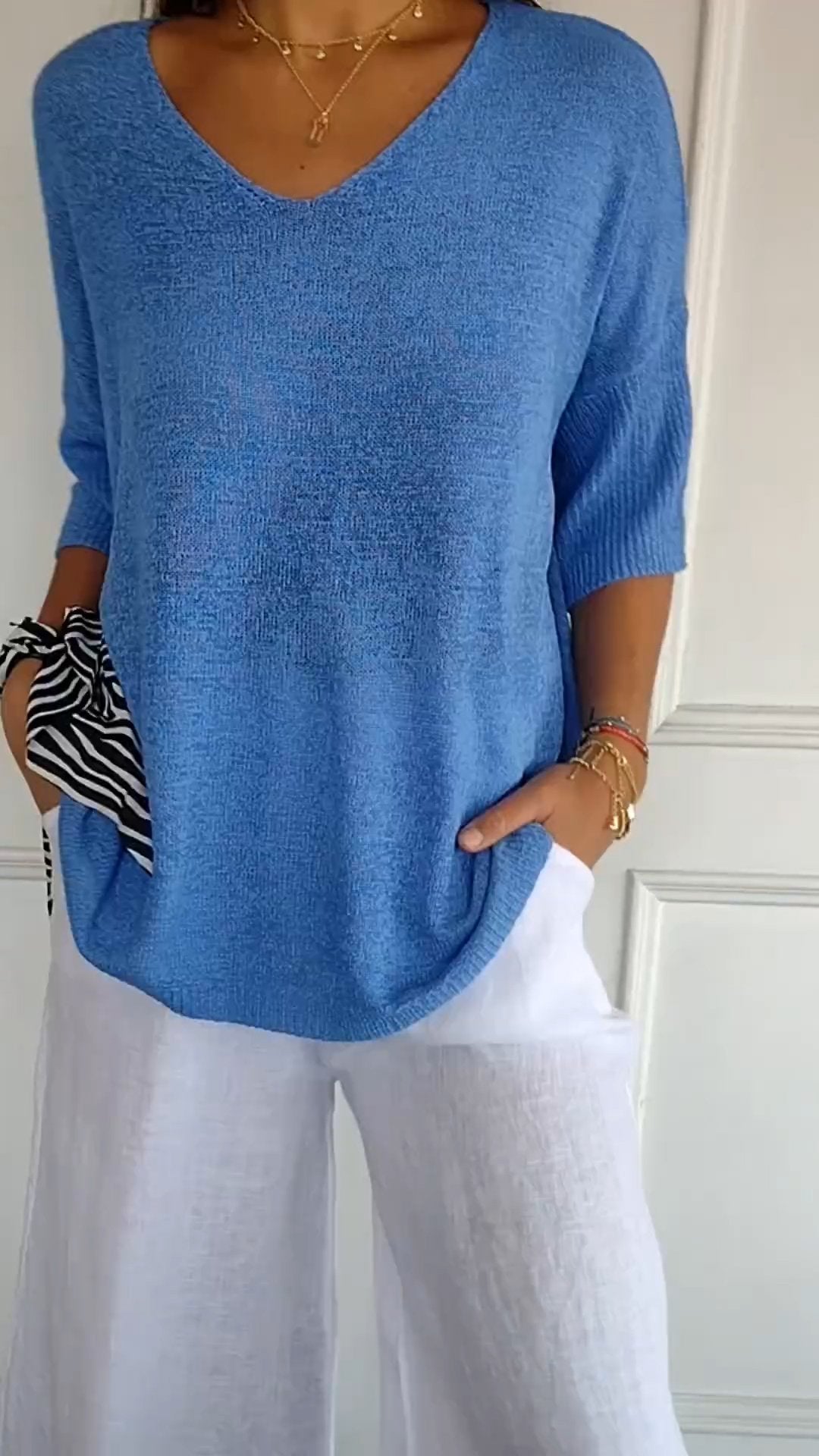 Anja | Knitted Top with V-Neck