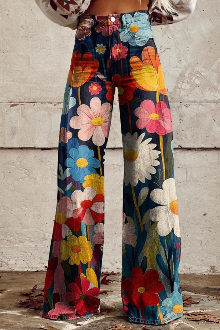 Flora | Boho Vibes Wide-Leg Trousers