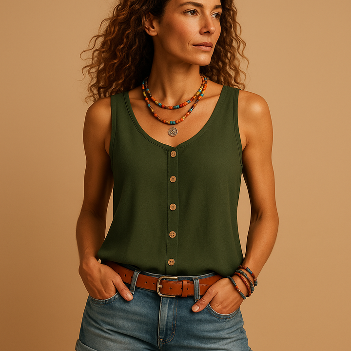 Yara | Sleeveless V-neck top