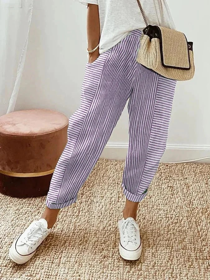 Elke | Elegant and Casual Striped Trousers