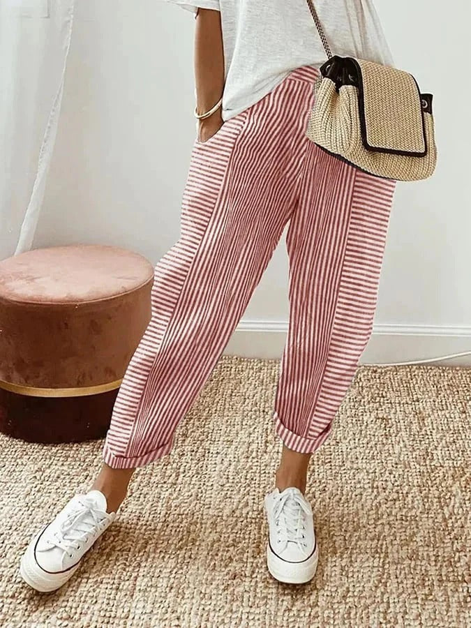 Elke | Elegant and Casual Striped Trousers